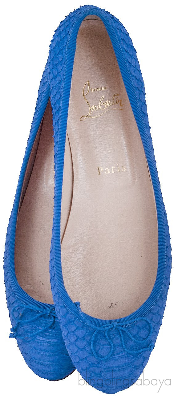 Blue Python Ballerina Flats