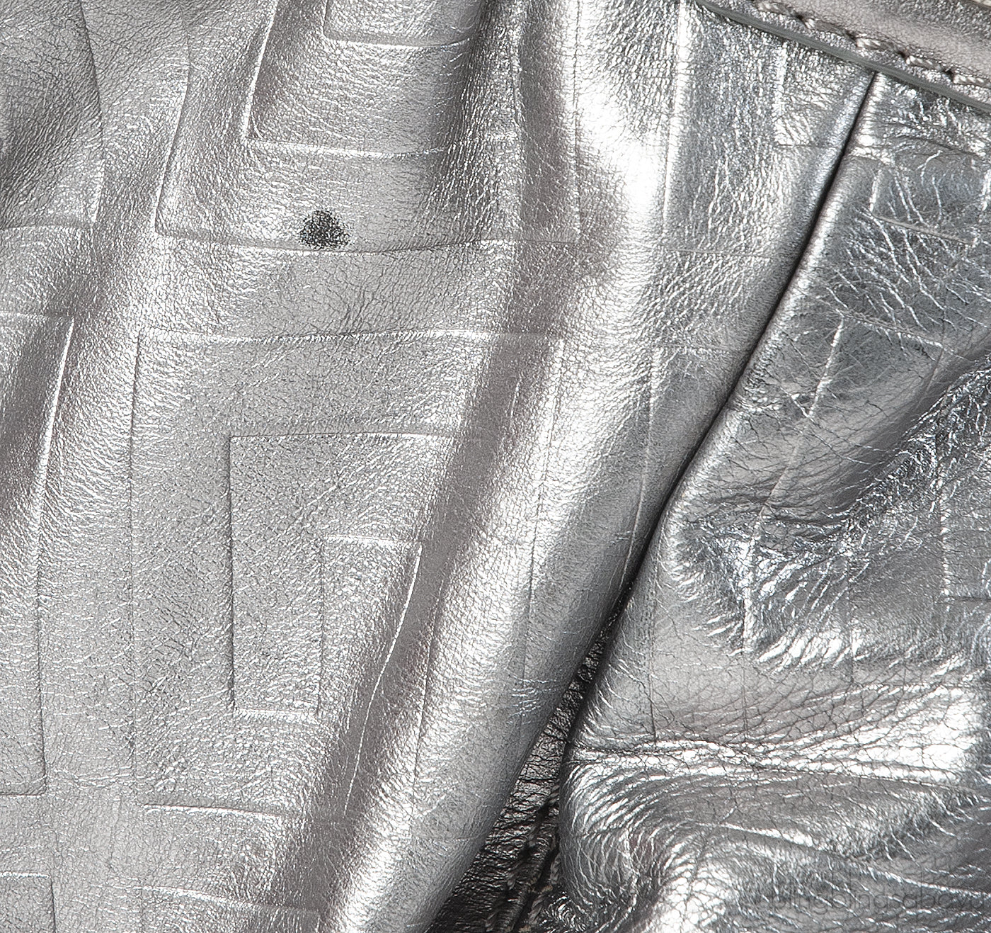 Givenchy Metallic Grey GG Leather Hobo Bag