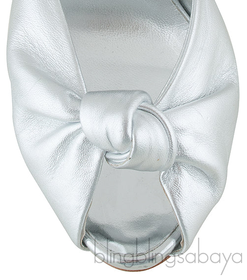 Silver Leather Mule