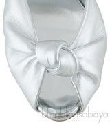 Silver Leather Mule