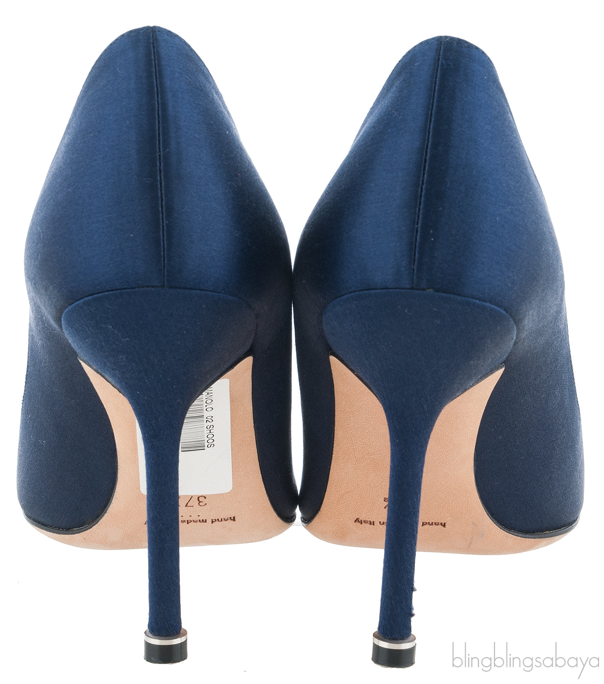 Navy Blue Satin Hangisi Pump