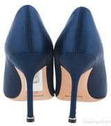 Navy Blue Satin Hangisi Pump