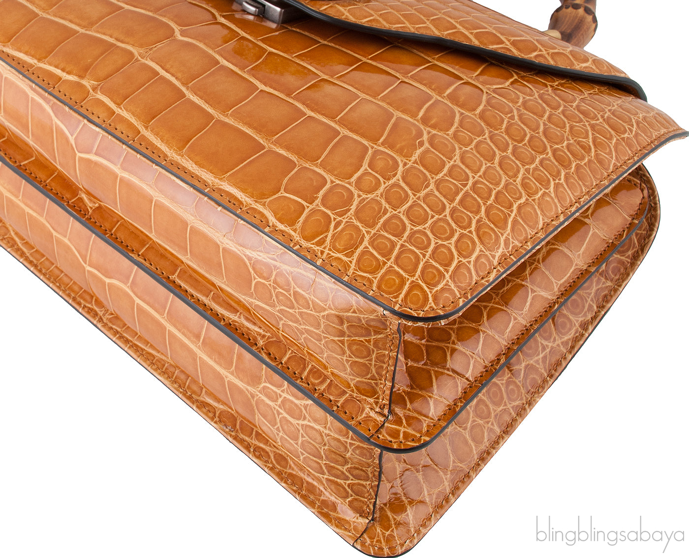 Thiara Brown Crocodile Hand Bag