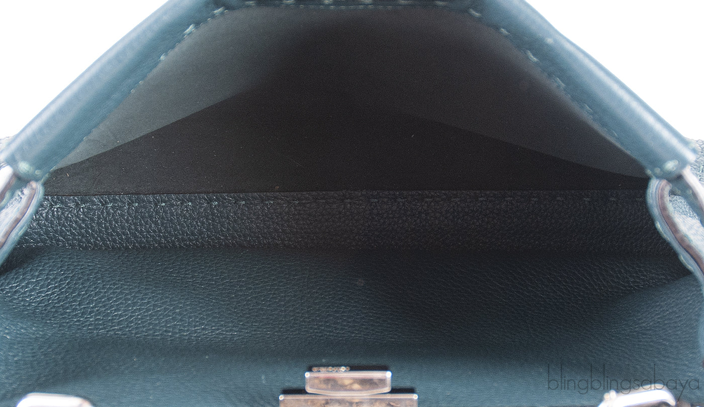 Fendi Selleria Peekaboo Dark Green Medium Python Handle Bag