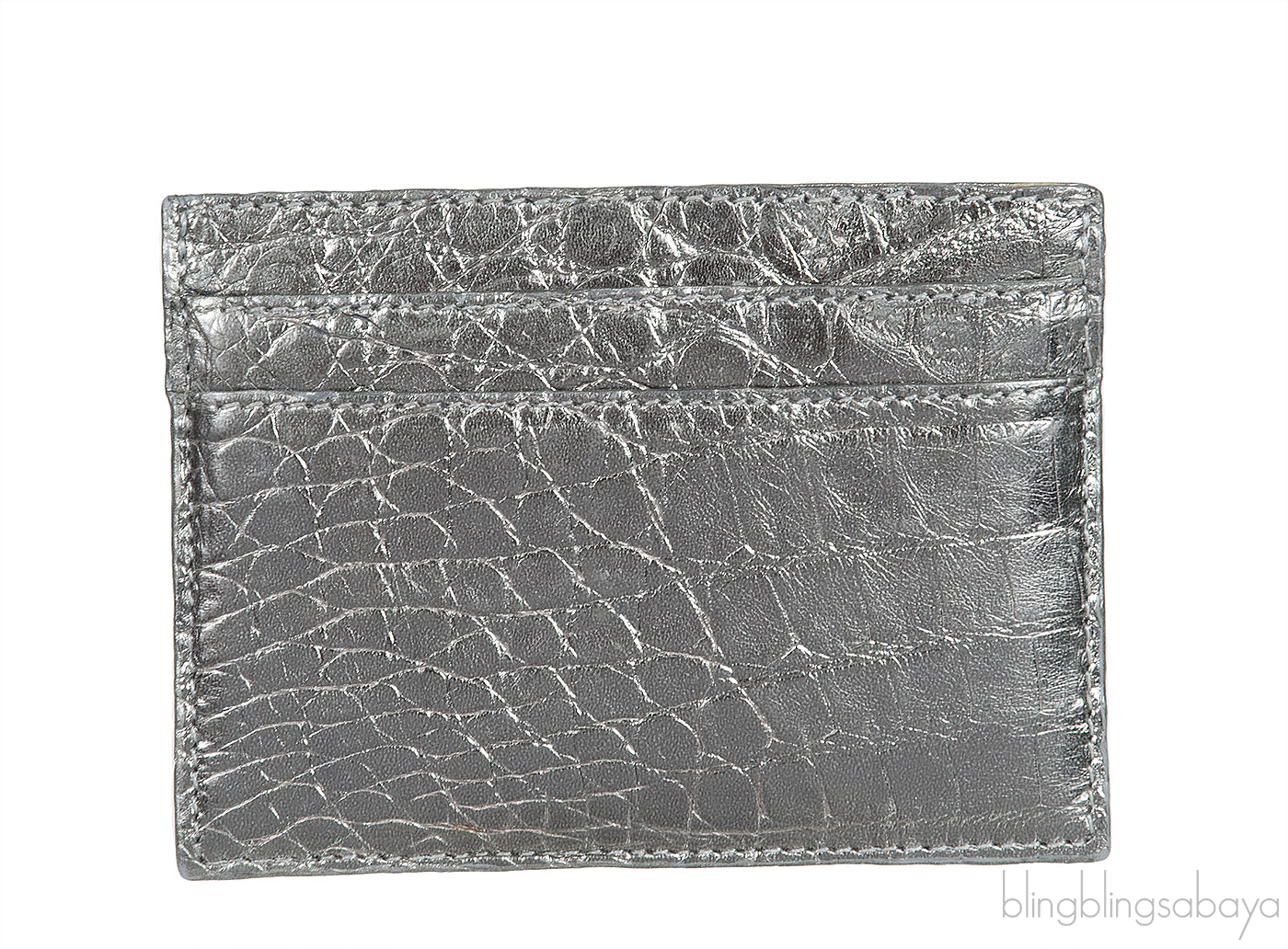 Silver Crocodile Card Holder