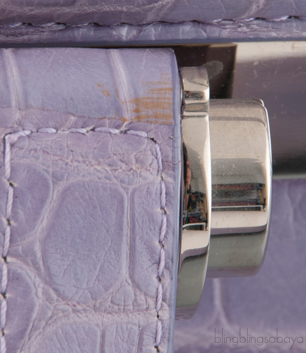 Christian Dior Mitzah Lilac  Crocodile Medium Tote