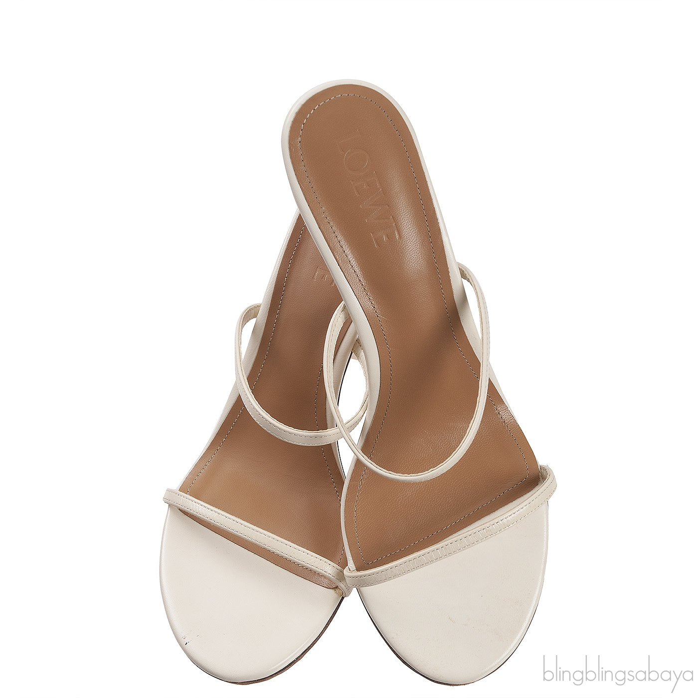 Loewe White Nail Polish Leather Mule