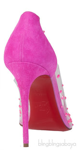 Pink PVC Crystal Heels