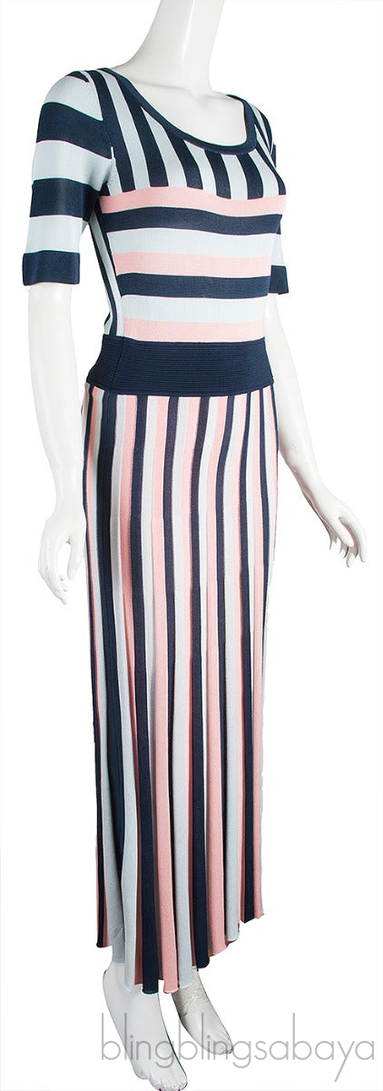 Striped Stretch Knitted Dress