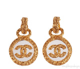 Vintage CC Round Dangling Earrings
