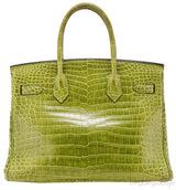 Birkin 30 Vert Pelouse Porosus