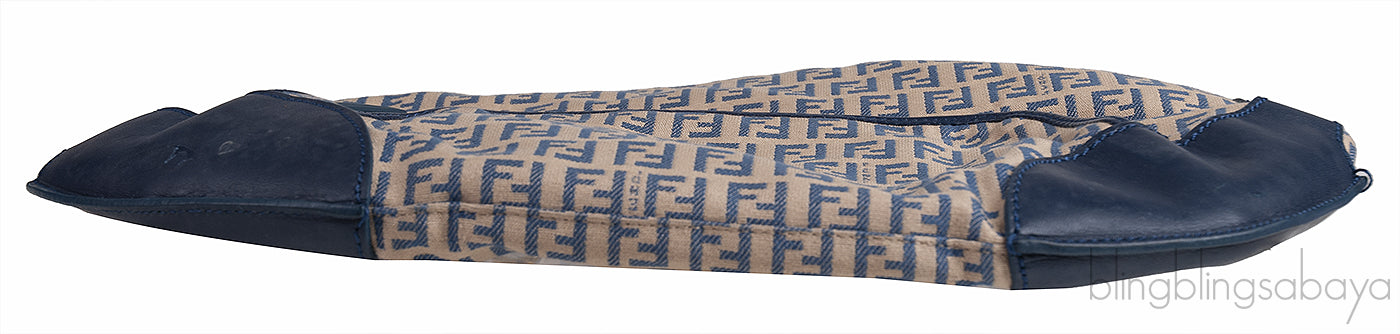 Fendi Blue FF Printed Canvas Hobo
