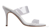Manolo Blahnik White Clear ECO PVC Scolto Open Toe Mules