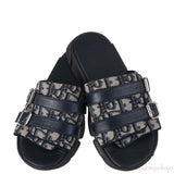 Beige and Black Dior Oblique Technical Kids Jacquard Sandals