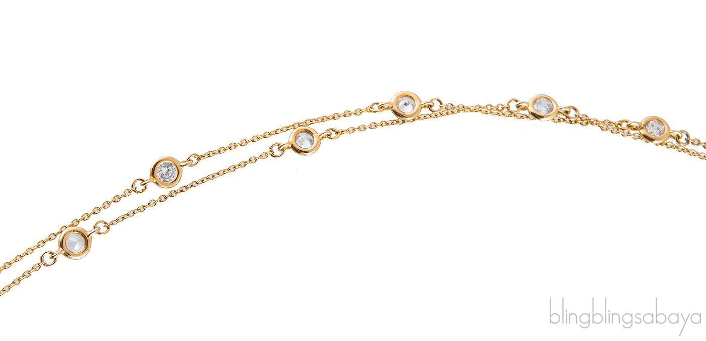 Gold Diamond Necklace & Bracelet