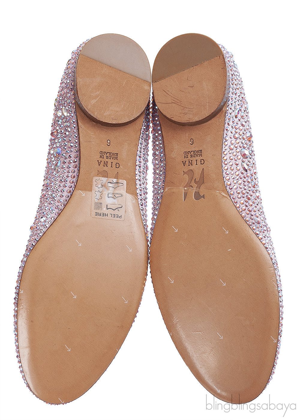 Gina Light Pink Crystal Ballet Shoes