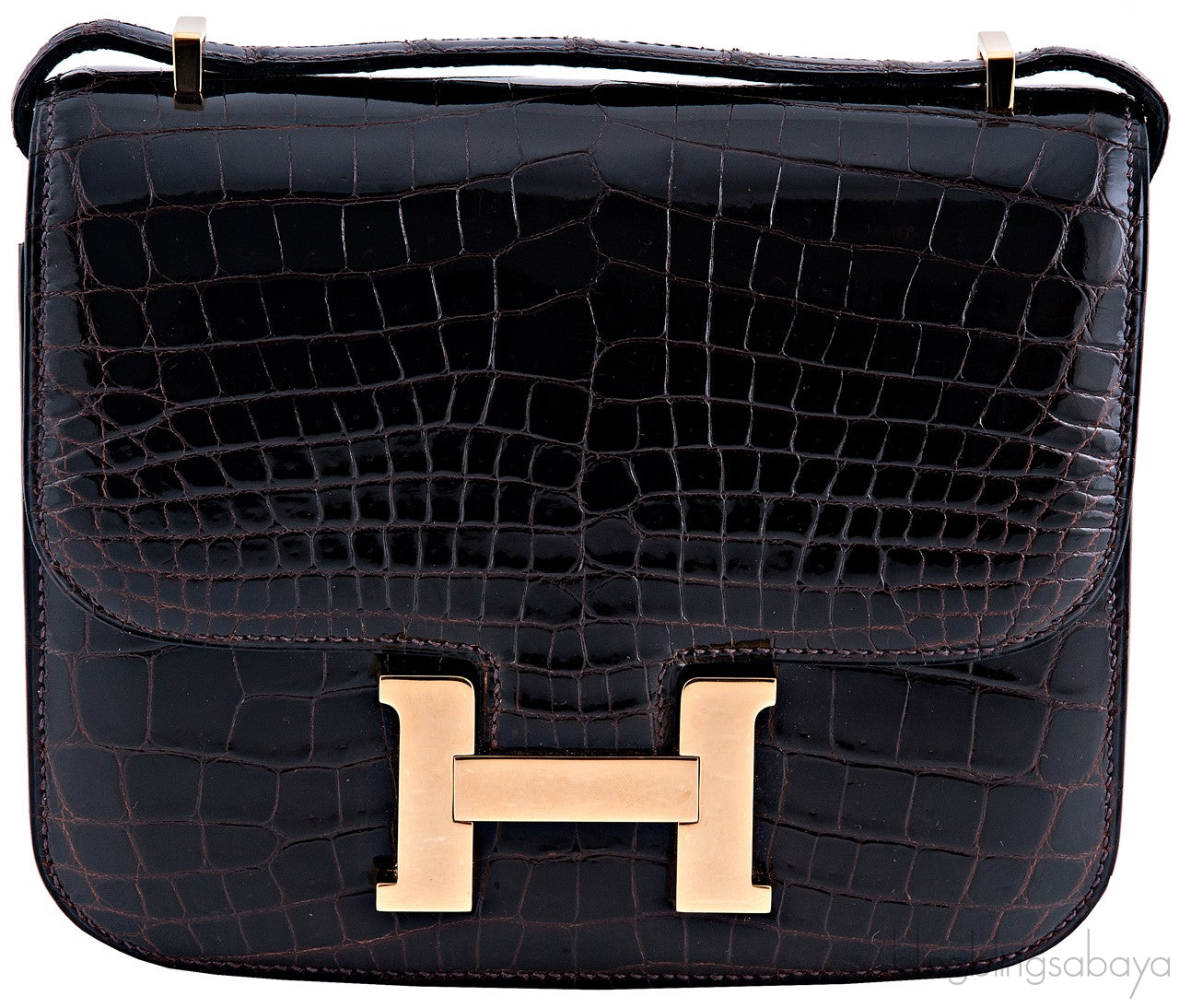 Constance III Dark Brown Nilo Croco