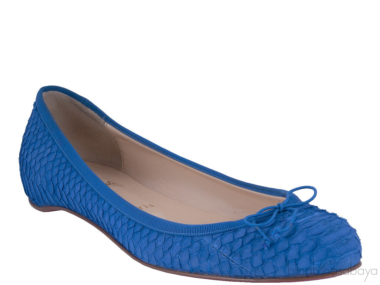 Blue Python Ballerina Flats