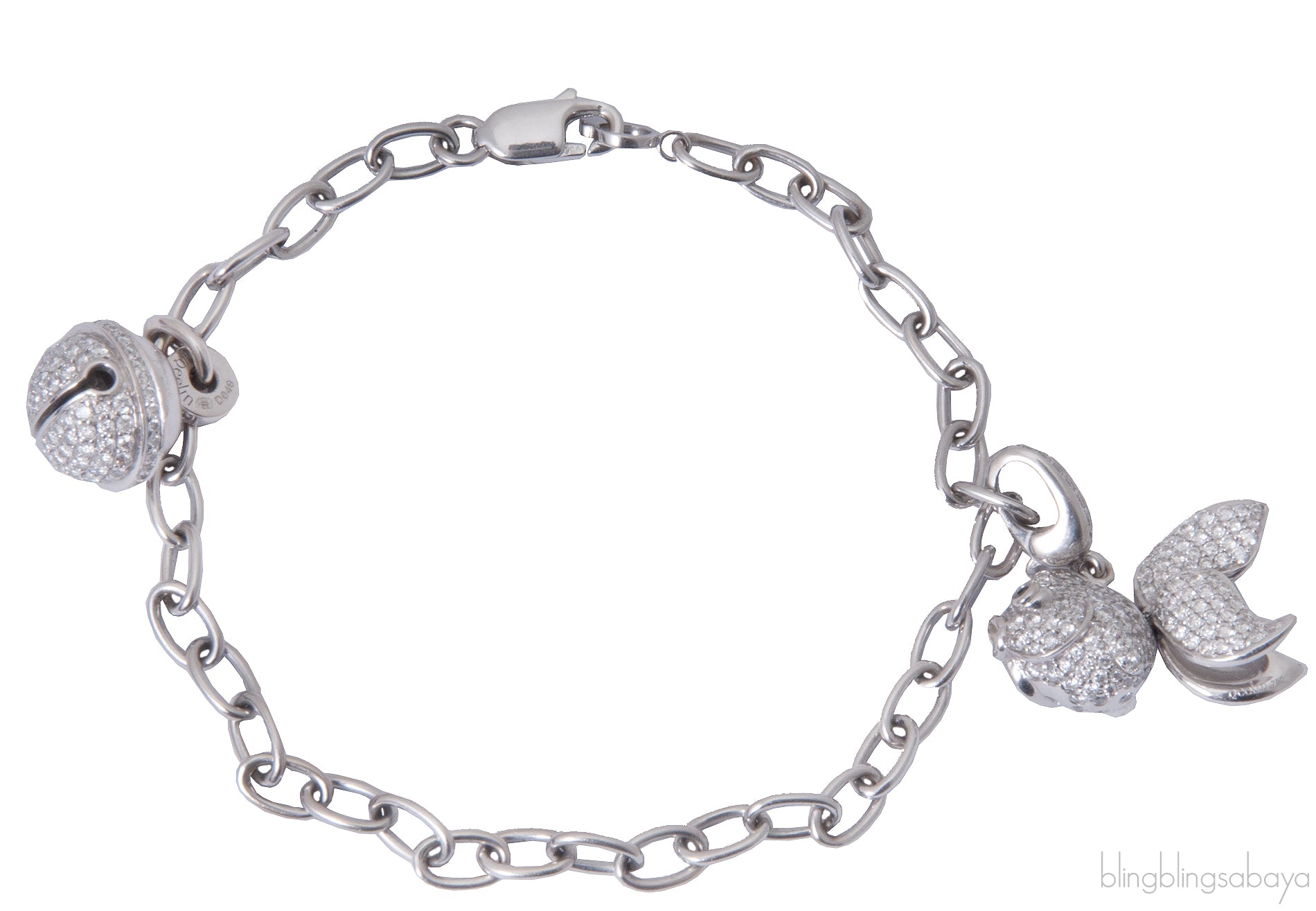 Bell & Fish Motif Diamond WG Bracelet