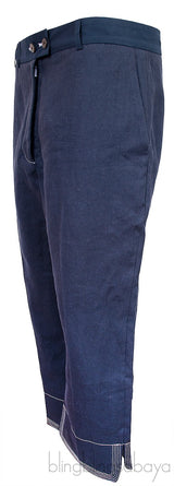 Navy Blue Cropped Trouser
