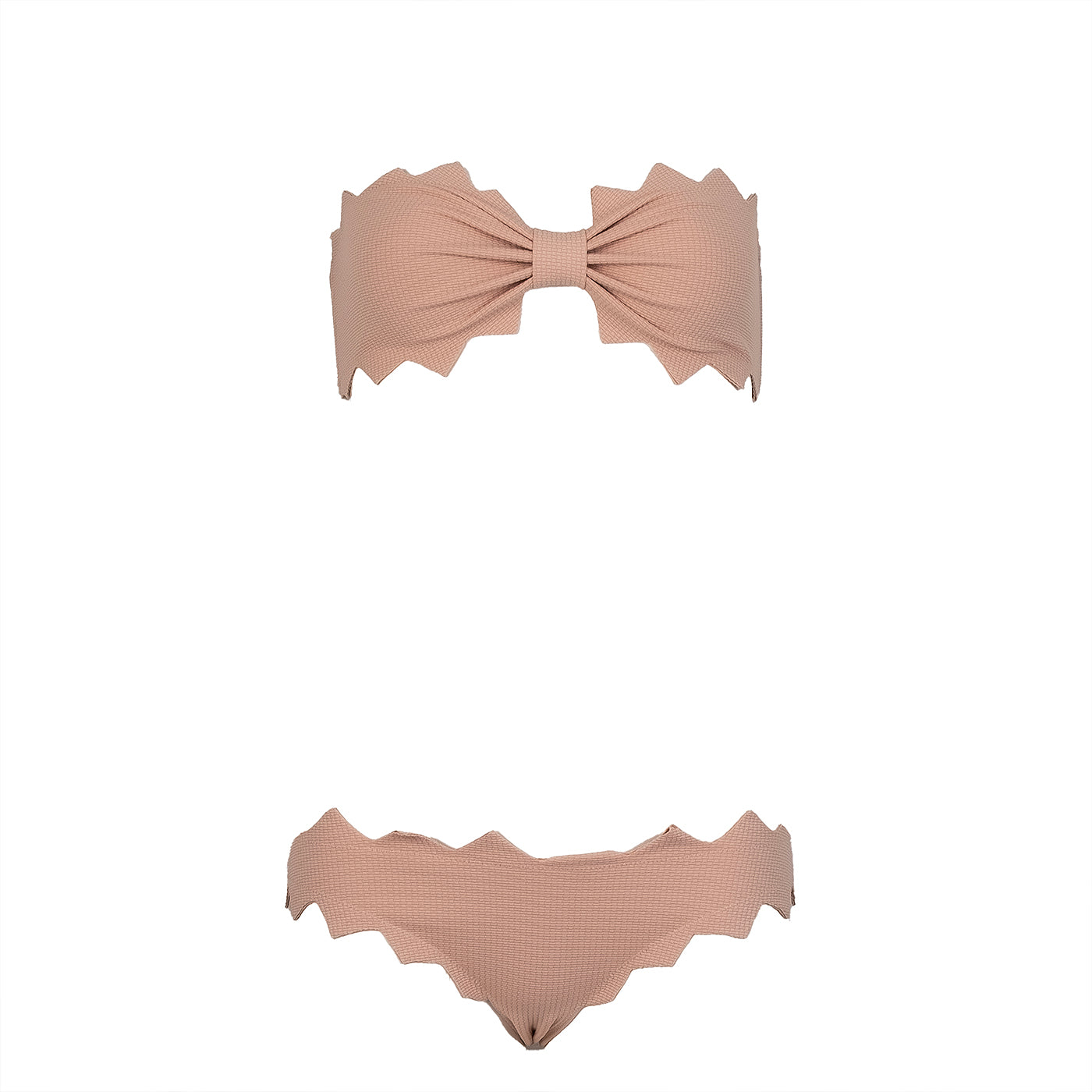 Marysia Scallop Edge Top & Bikini Beige