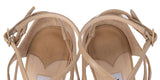 Jimmy Choo Beige Azia Strappy Leather Heels 41