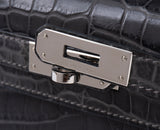 Hermes Kelly Cut Matte Grey Niloticus Crocodile PHW