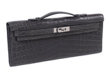 Hermes Kelly Cut Matte Grey Niloticus Crocodile PHW