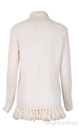 Off-White Knitted Fringed Trim Sweater