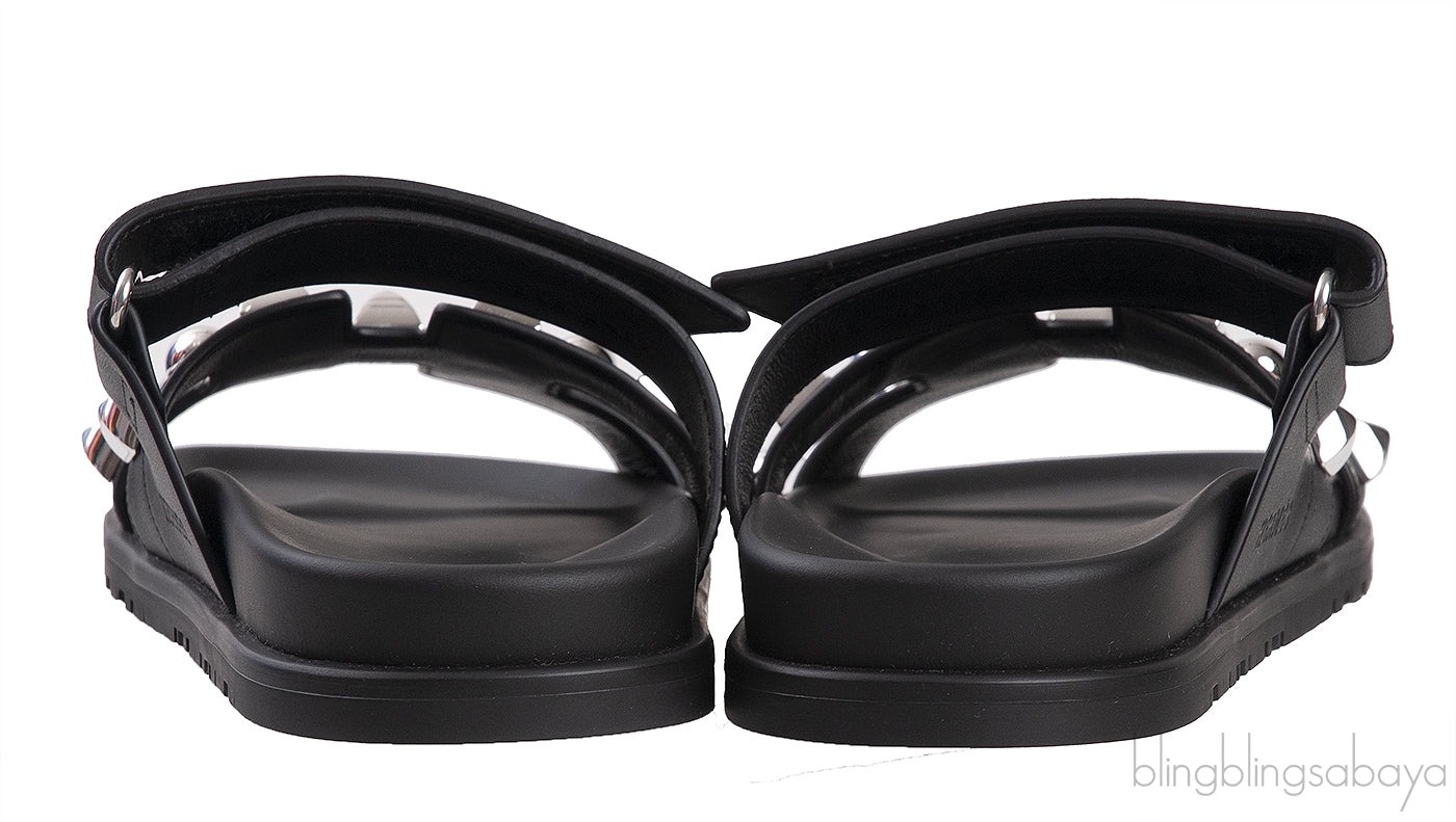 Hermes Chypre Black Cloute Studded Sandals