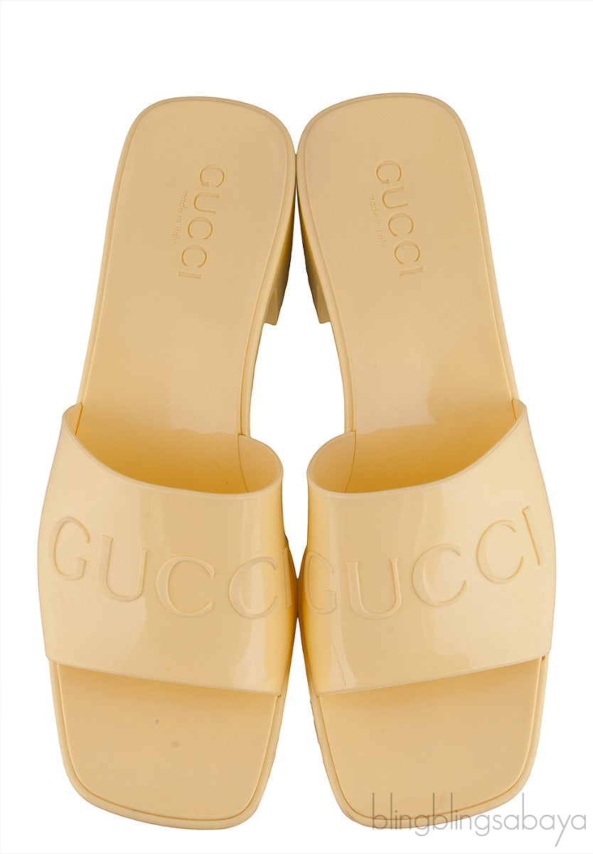 Yellow Rubber Slide Sandals