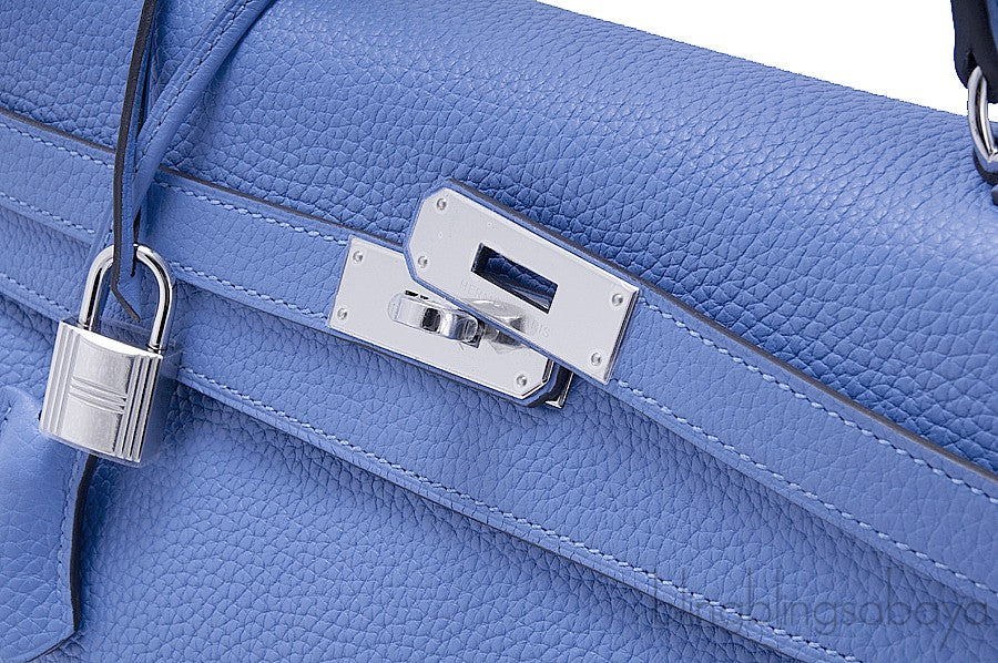Kelly 35 Blue Paradise Taurillon Clem.