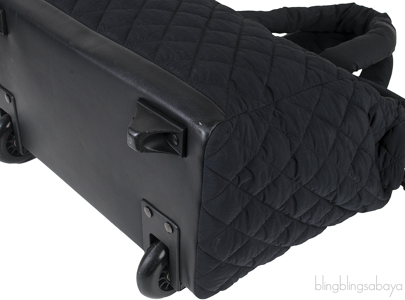 Black Quilted Nylon Cocoon Trolley Rolling Case