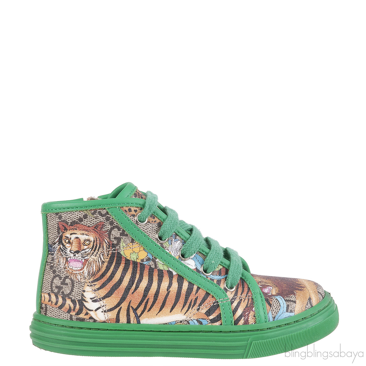 Gucci Green Safari Kids Sneakers