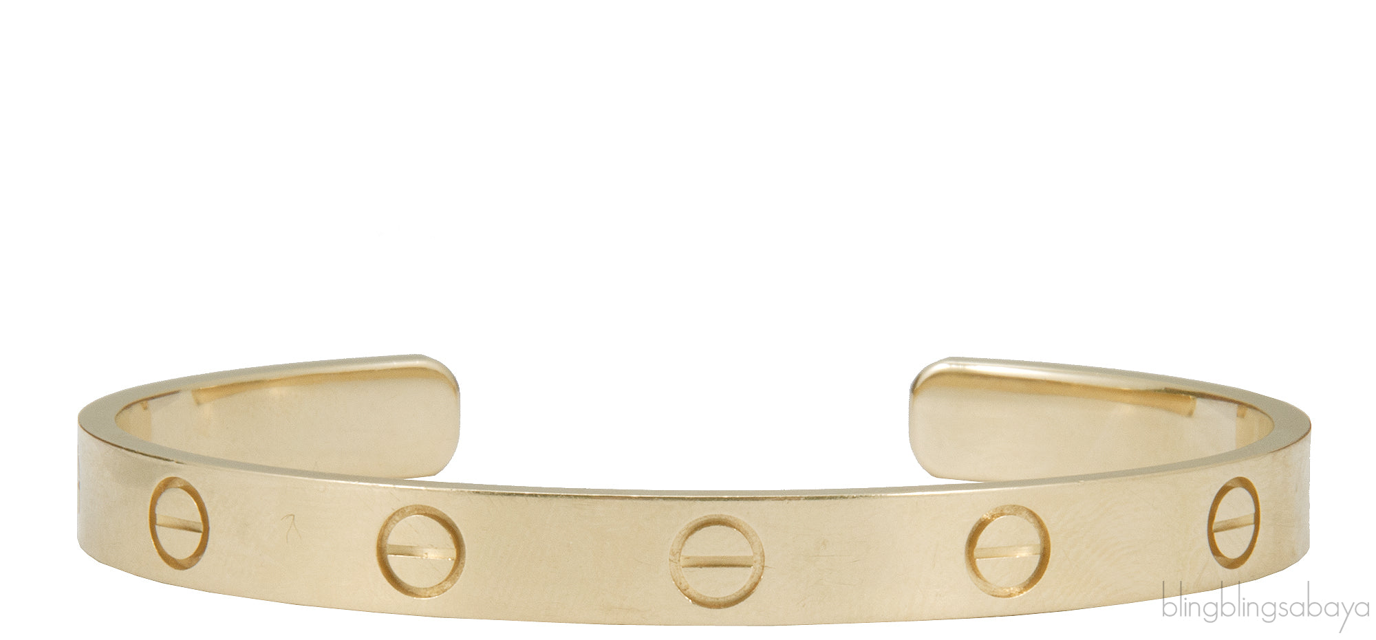 LOVE Open Cuff Yellow Gold Bracelet