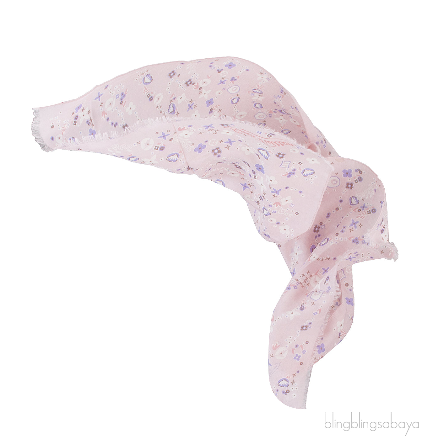 Pink Monogram Print Stole