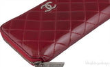 Red Quilted Patent Long Wallet