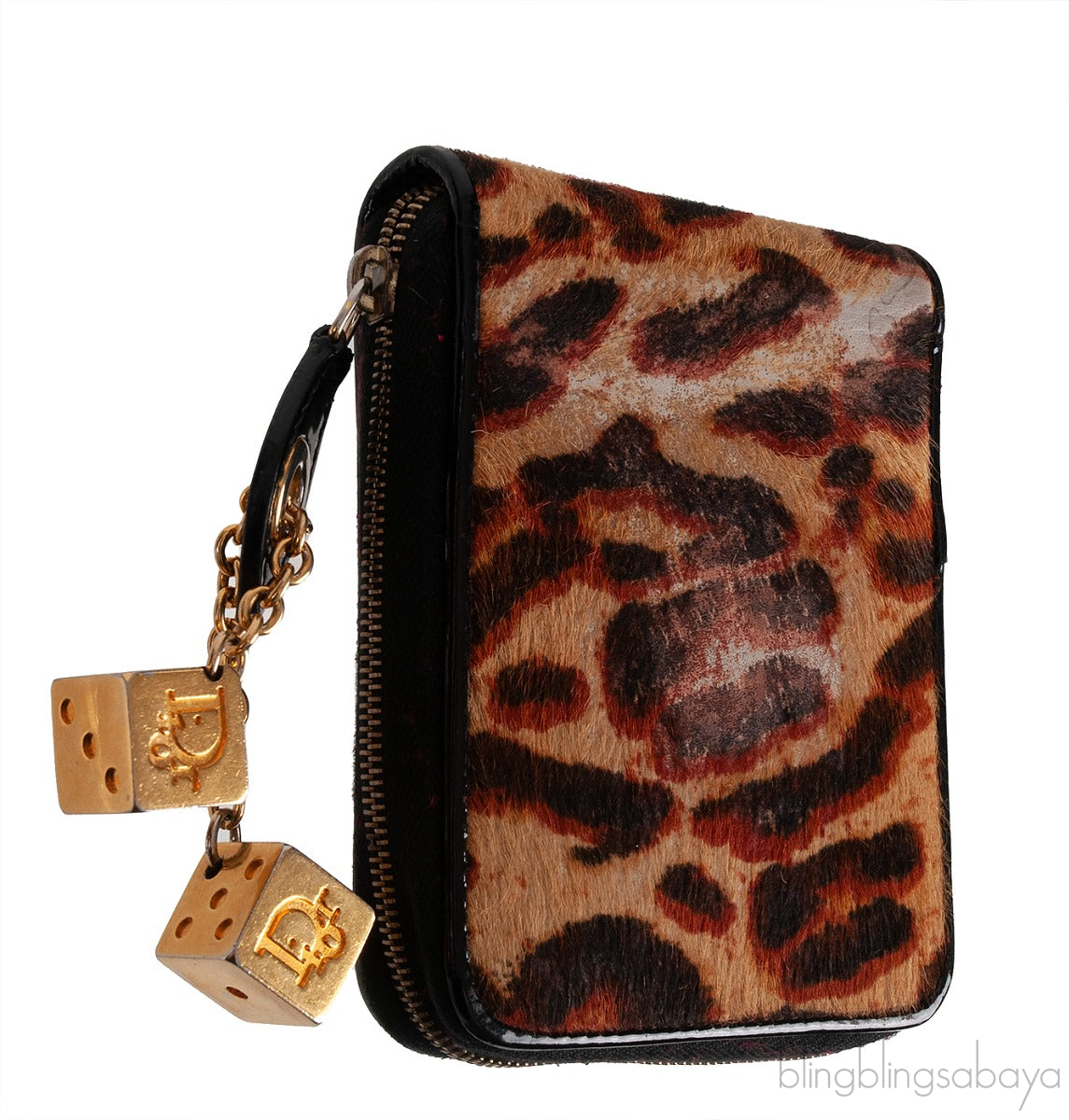Dior Vintage Leopard Ponyhair Gambler Wallet