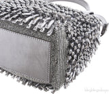 Grey Crystals & Beads Embellished Peekaboo