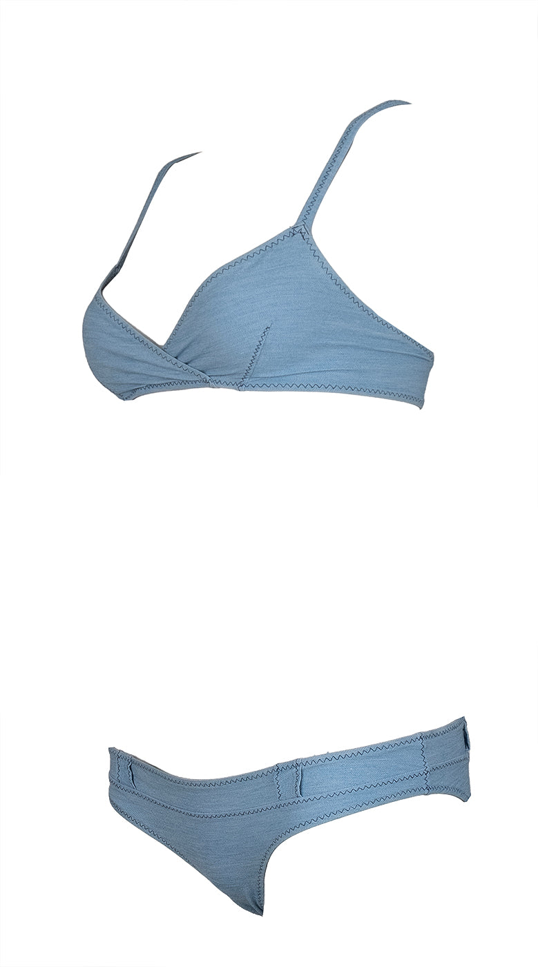 Lisa Marie Fernandez Blue Denim Bikini Set