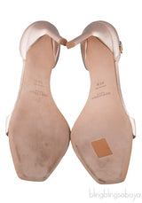 Rose Gold Square Toe Slingback Heels