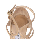Jimmy Choo Beige Azia Strappy Leather Heels 41