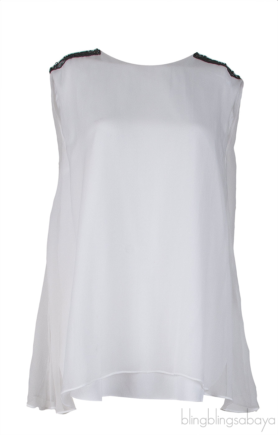 White Layered Sleeveless Top