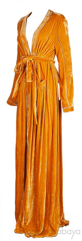 Marigold-Yellow Velvet Dress