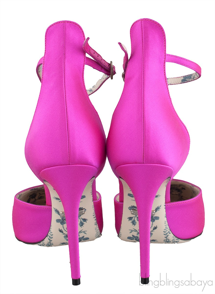 Fuchsia Satin Daisy 105 Slingback