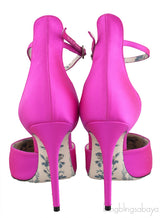 Fuchsia Satin Daisy 105 Slingback