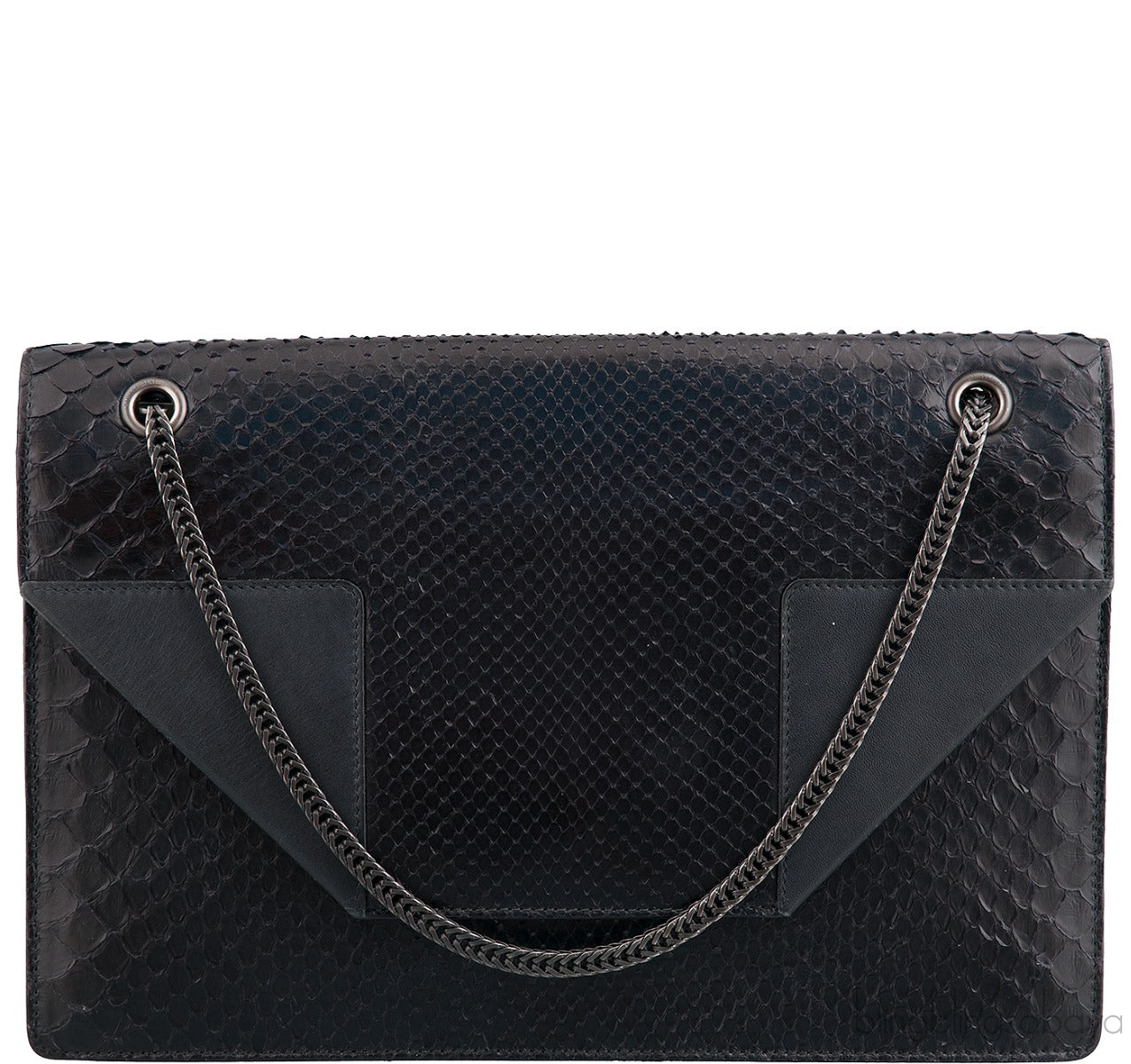 Betty So Black Python Shoulder Bag