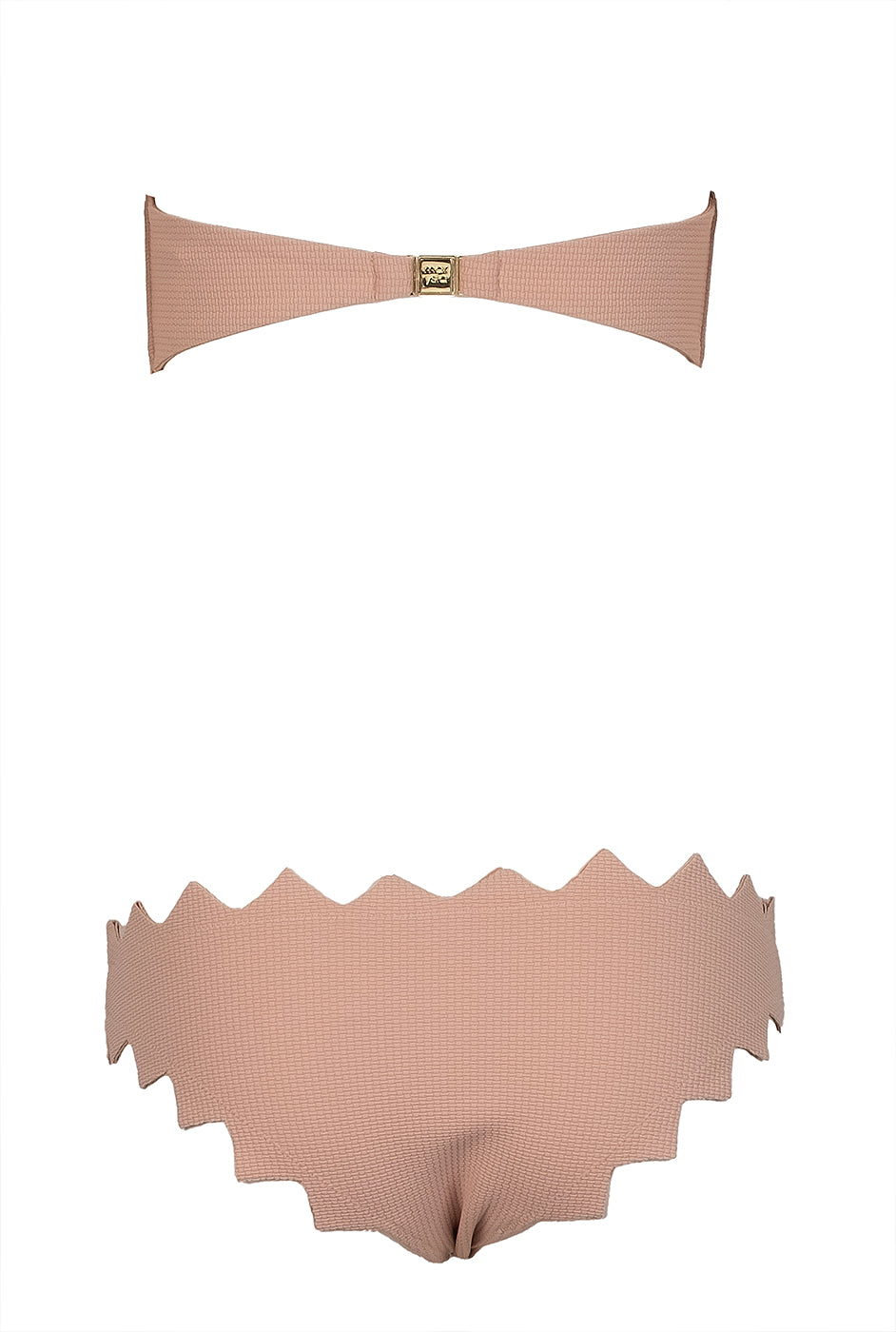 Marysia Scallop Edge Top & Bikini Beige