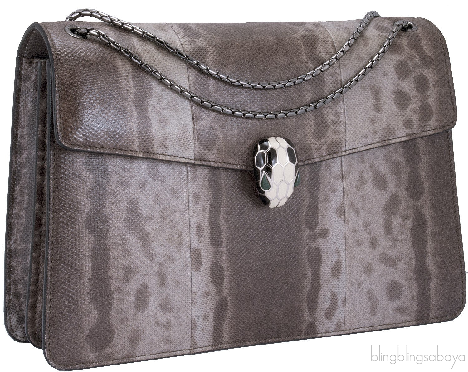 Serpenti  Karung Skin Flap Bag