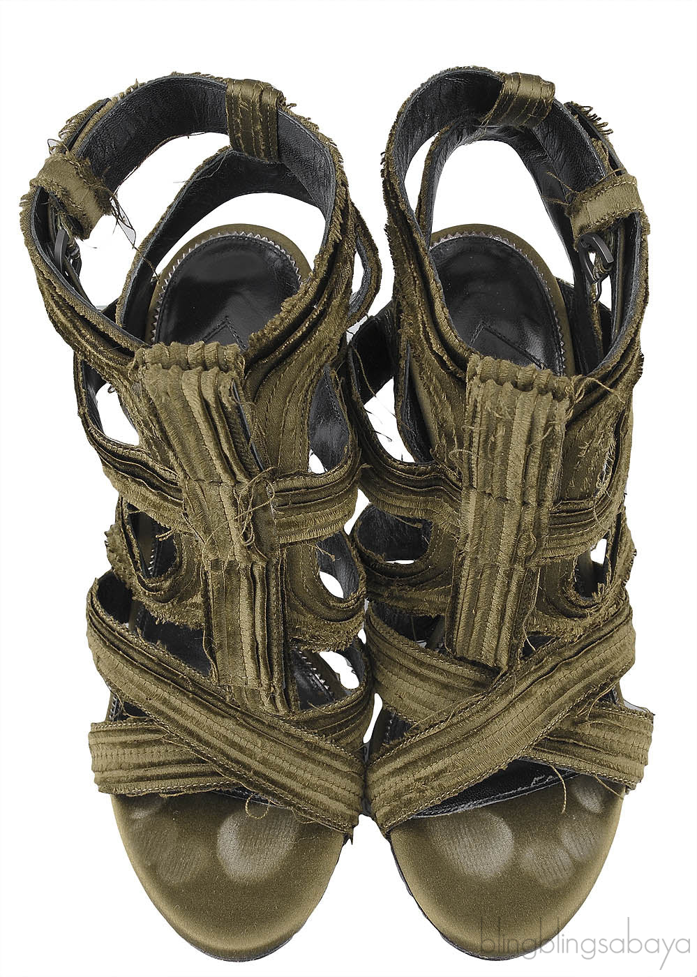 Moss Green Strappy Gladiator Sandals